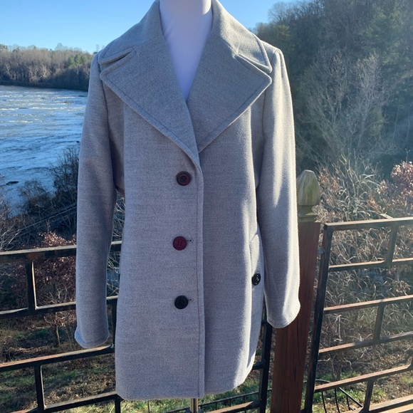 Calvin Klein 3 button coat light grey single breasted large 14 - Picture 1 of 16